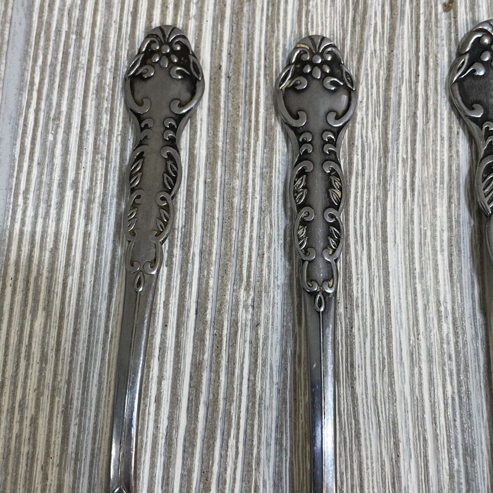 National Stainless Japan Floral Scroll Flatware Set 6 Spoons 2 Tablespoons 4 Tea - Picture 2 of 8
